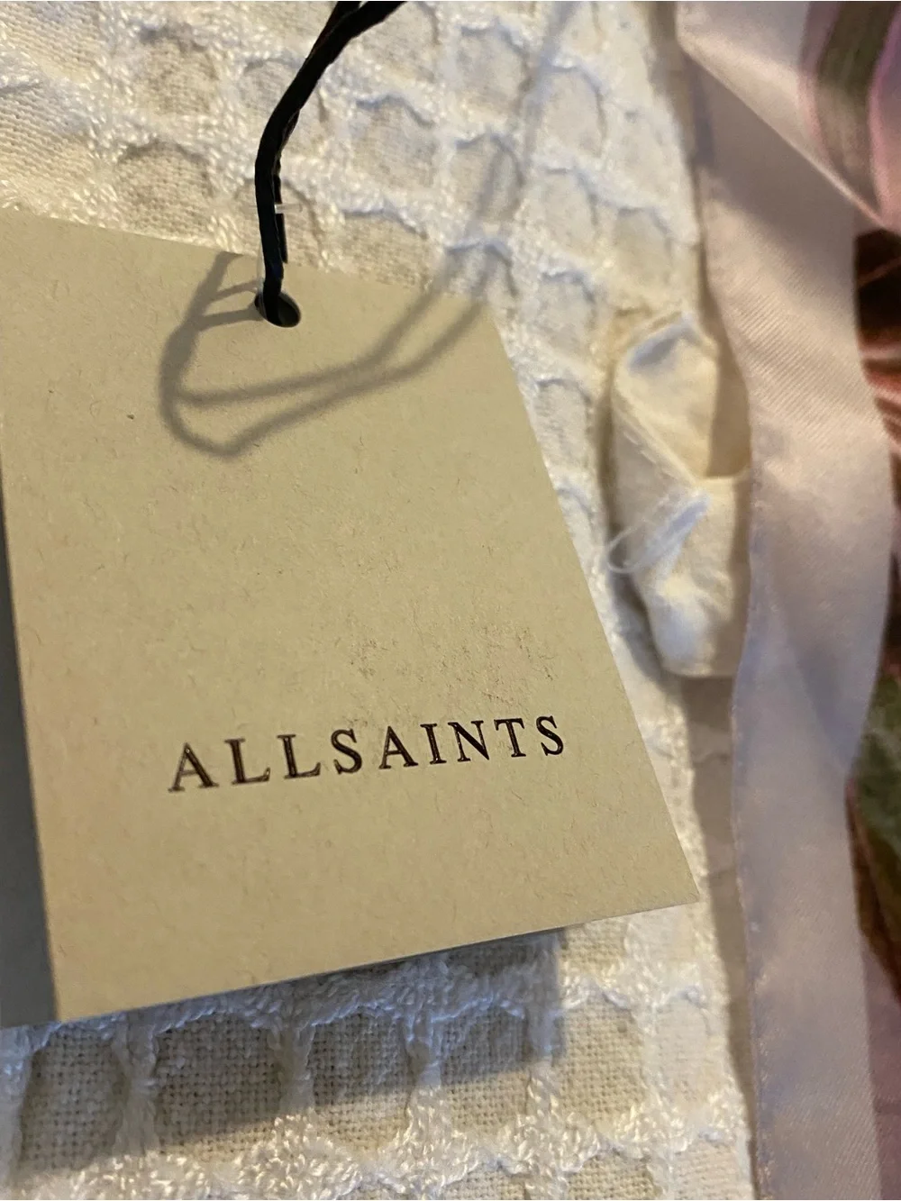 NWT AllSaints Adena Pink Square Blush 100% Silk Floral Scarf 30x30 inç